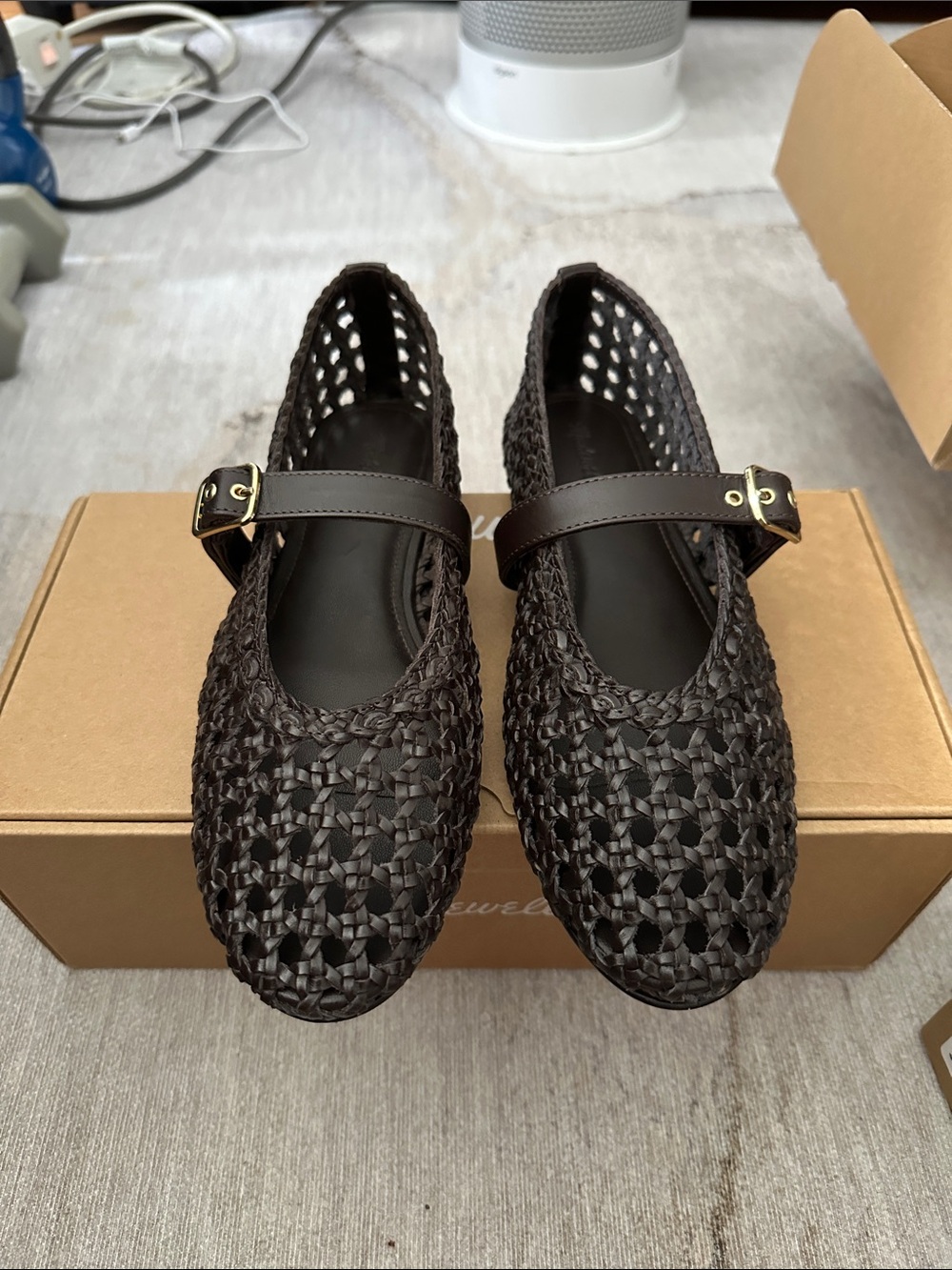 BRAND NEW with box Madewell Remy Dark Carob Woven Mary Jane Flats US 8, 8.5, 9 - Picture 6 of 7